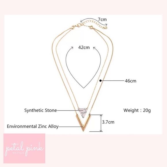 DETACHABLE - 2 Necklaces - Boho Chic Goldtone Layered Acrylic Trending - Picture 8 of 9